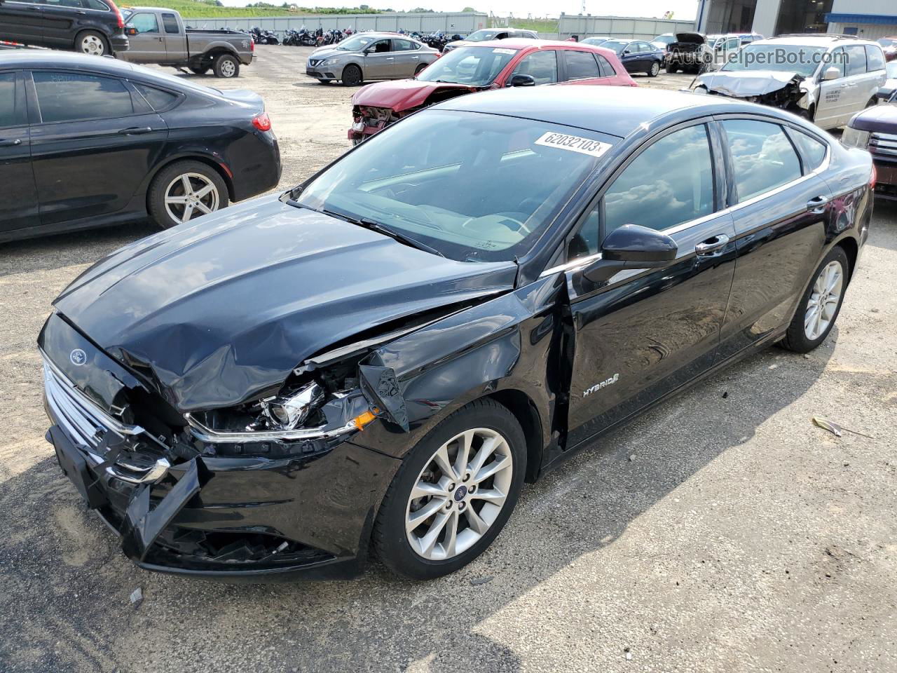 2017 Ford Fusion Se Hybrid Black vin: 3FA6P0LUXHR158464