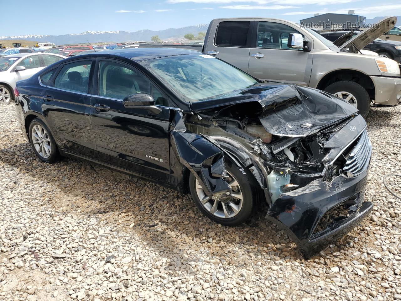 2017 Ford Fusion Se Hybrid Black vin: 3FA6P0LUXHR306855