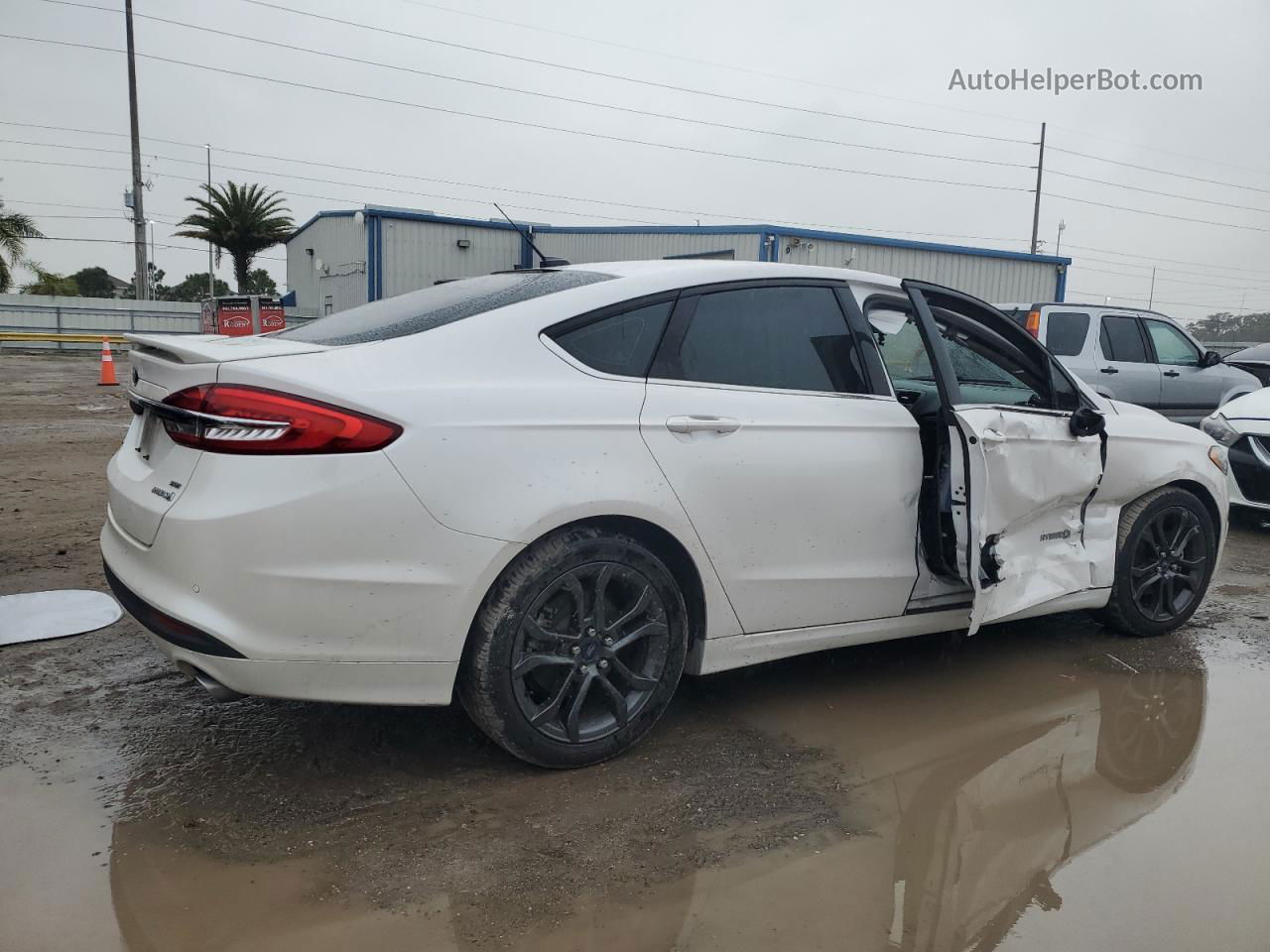 2018 Ford Fusion Se Hybrid White vin: 3FA6P0LUXJR210469