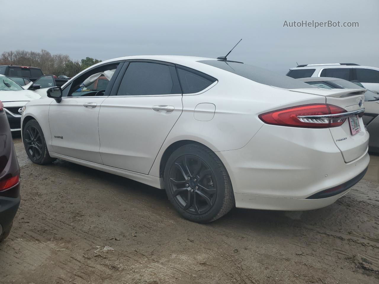 2018 Ford Fusion Se Hybrid White vin: 3FA6P0LUXJR210469