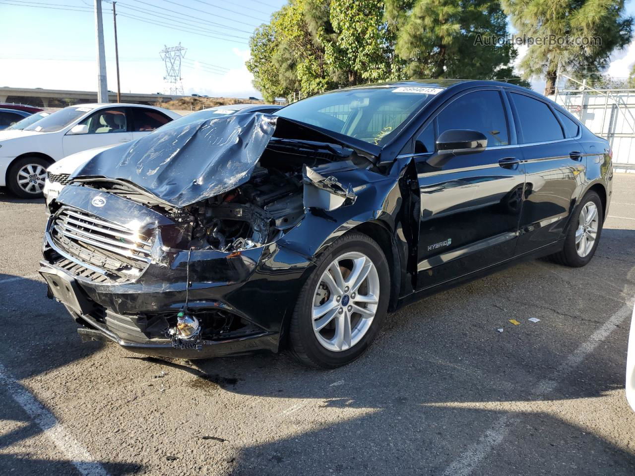 2018 Ford Fusion Se Hybrid Black vin: 3FA6P0LUXJR285415