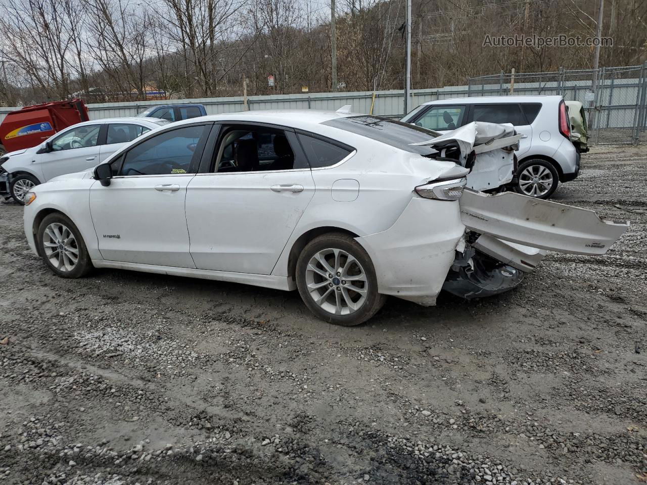 2019 Ford Fusion Se White vin: 3FA6P0LUXKR180844