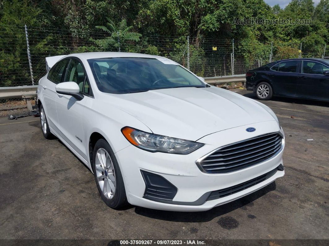 2019 Ford Fusion Hybrid Se White vin: 3FA6P0LUXKR278305