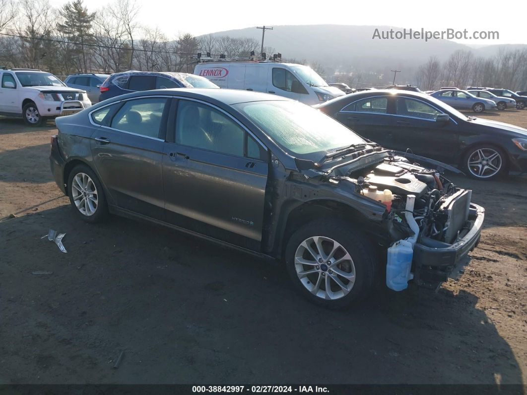 2019 Ford Fusion Hybrid Sel Gray vin: 3FA6P0MU2KR136853