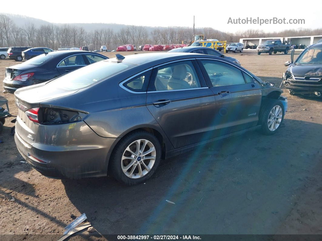 2019 Ford Fusion Hybrid Sel Gray vin: 3FA6P0MU2KR136853