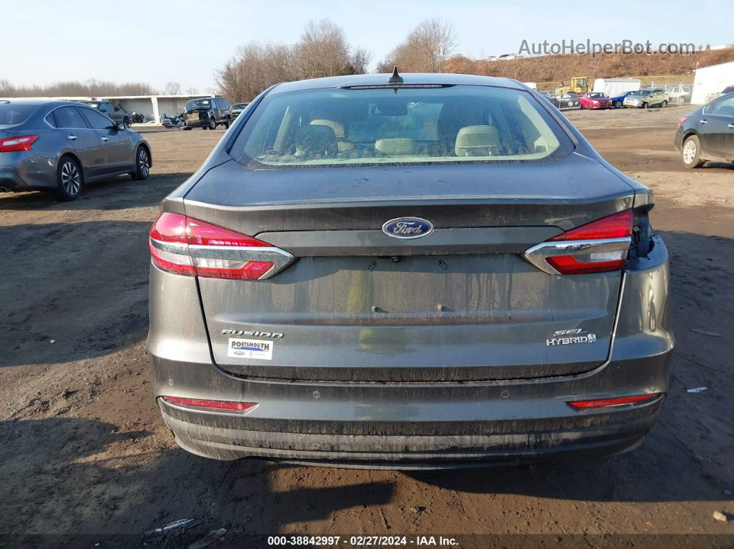 2019 Ford Fusion Hybrid Sel Gray vin: 3FA6P0MU2KR136853