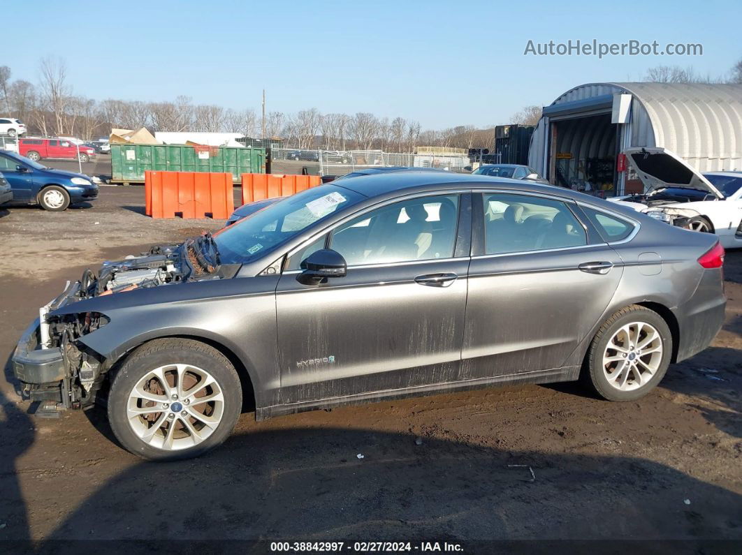 2019 Ford Fusion Hybrid Sel Gray vin: 3FA6P0MU2KR136853