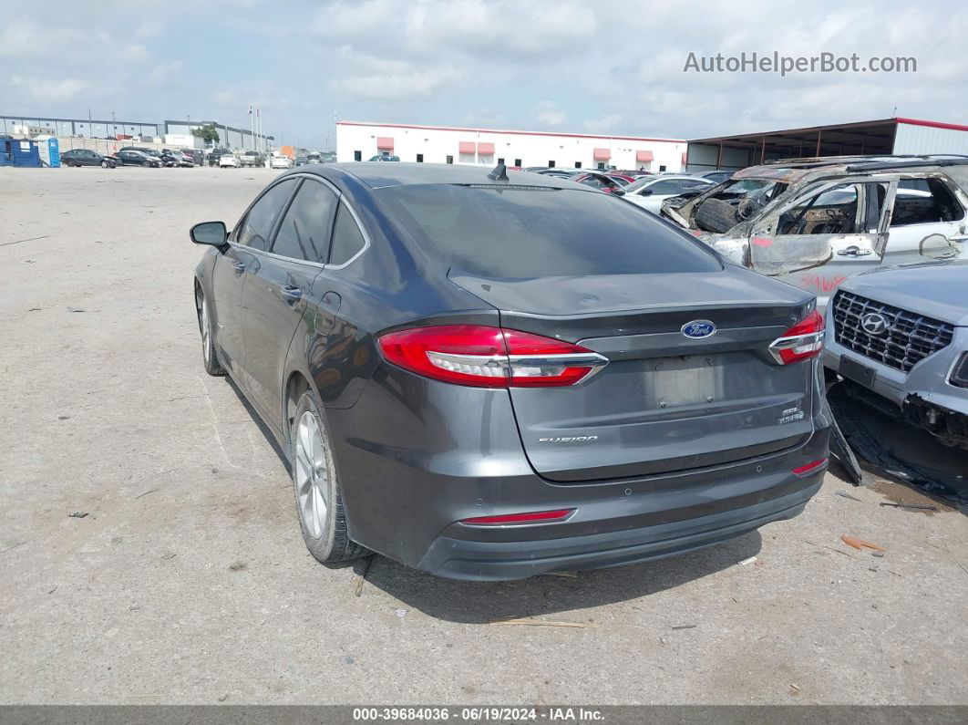 2019 Ford Fusion Hybrid Sel Gray vin: 3FA6P0MU2KR264154