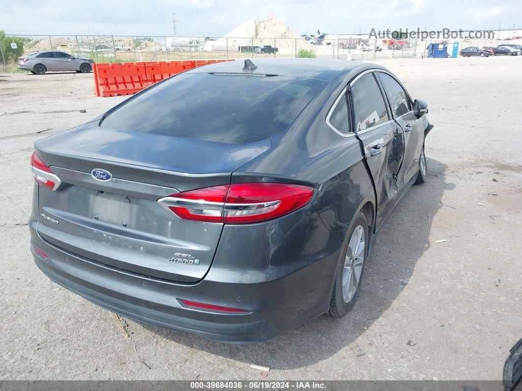 2019 Ford Fusion Hybrid Sel Gray vin: 3FA6P0MU2KR264154