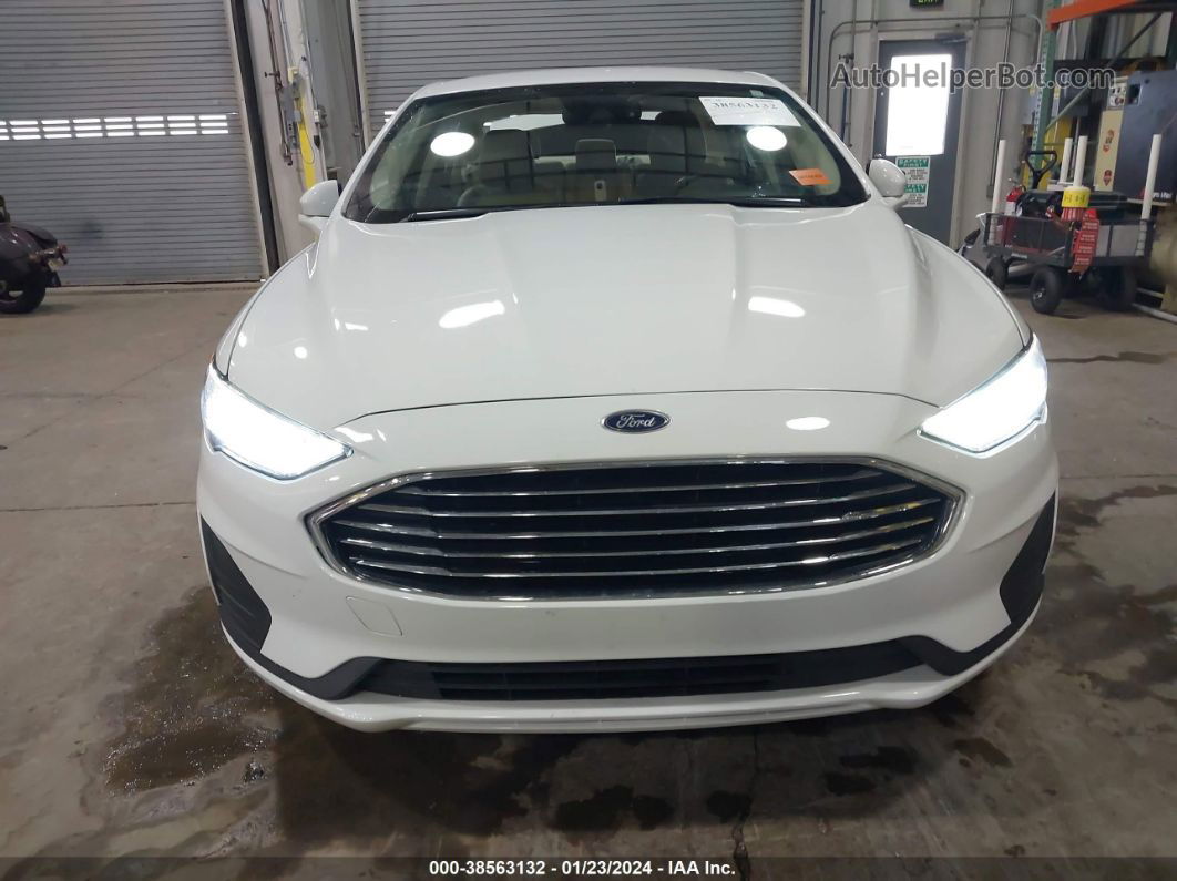 2019 Ford Fusion Hybrid Sel White vin: 3FA6P0MU3KR136747