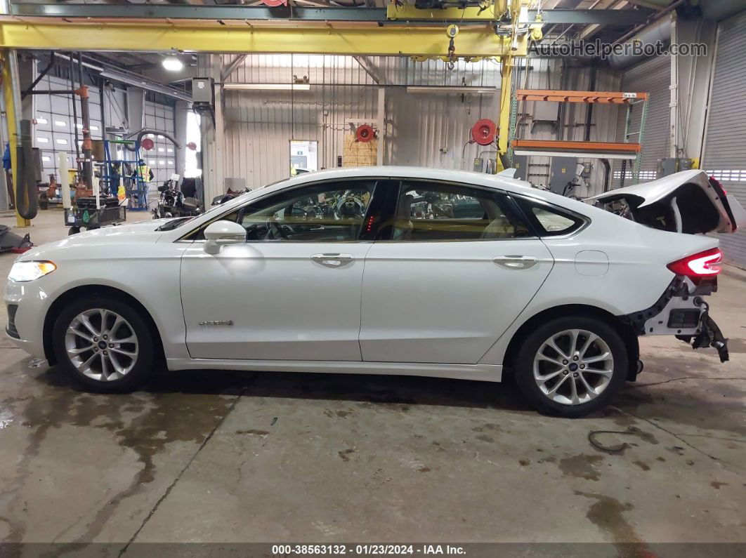 2019 Ford Fusion Hybrid Sel White vin: 3FA6P0MU3KR136747