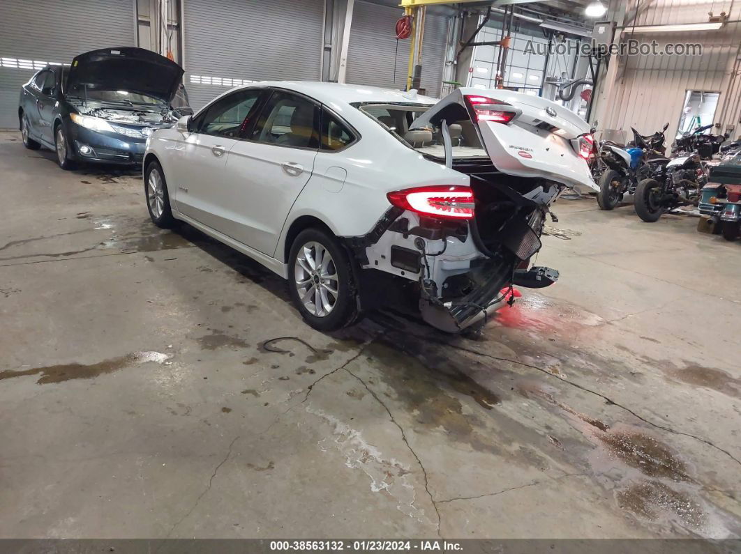 2019 Ford Fusion Hybrid Sel White vin: 3FA6P0MU3KR136747