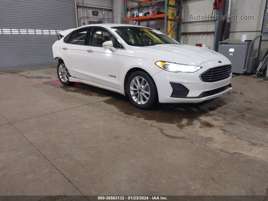 2019 Ford Fusion Hybrid Sel White vin: 3FA6P0MU3KR136747