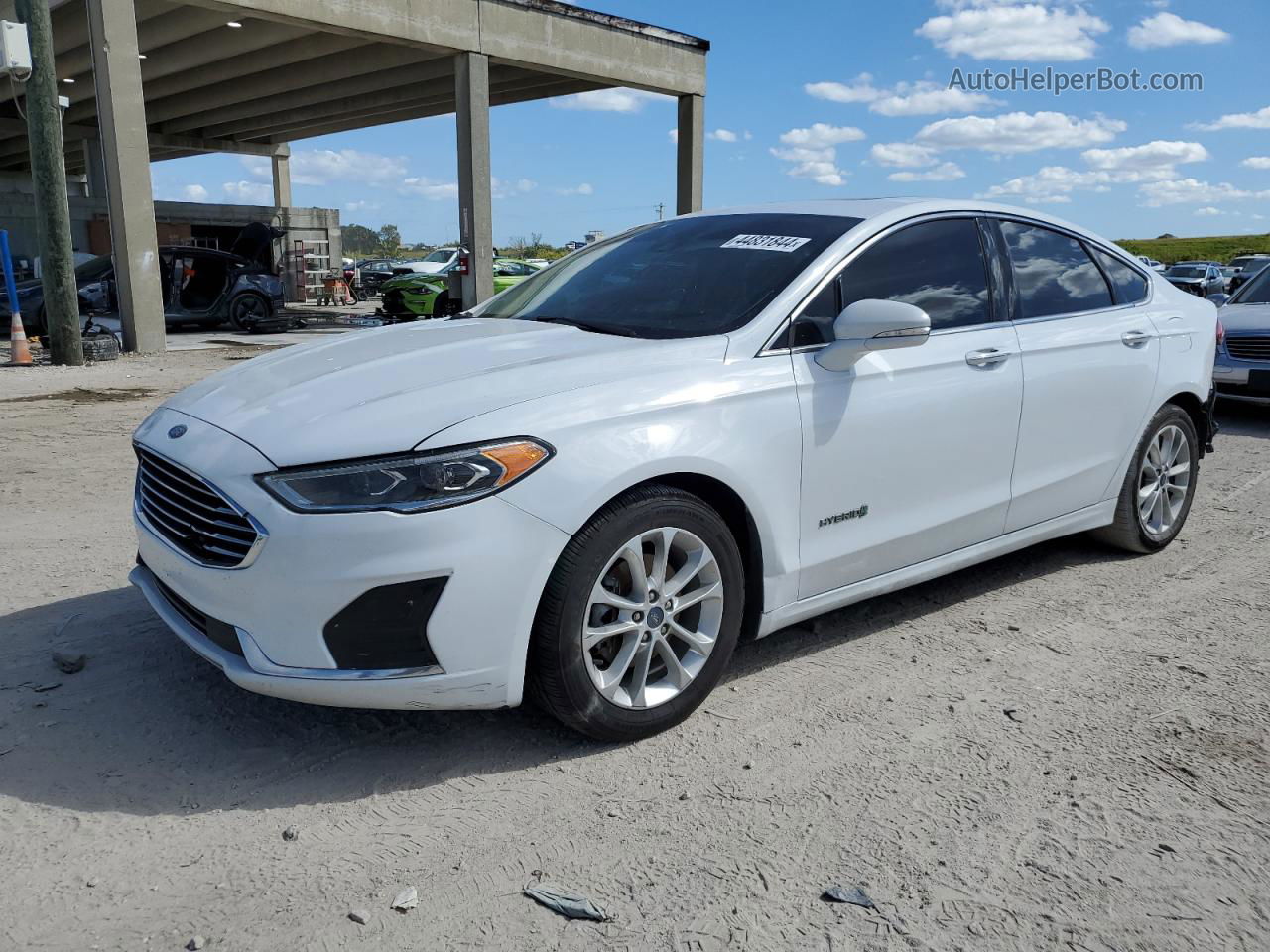 2019 Ford Fusion Sel White vin: 3FA6P0MU3KR189500