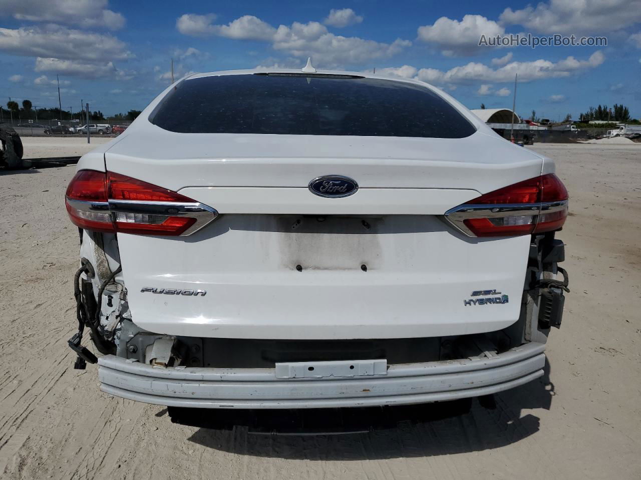 2019 Ford Fusion Sel White vin: 3FA6P0MU3KR189500