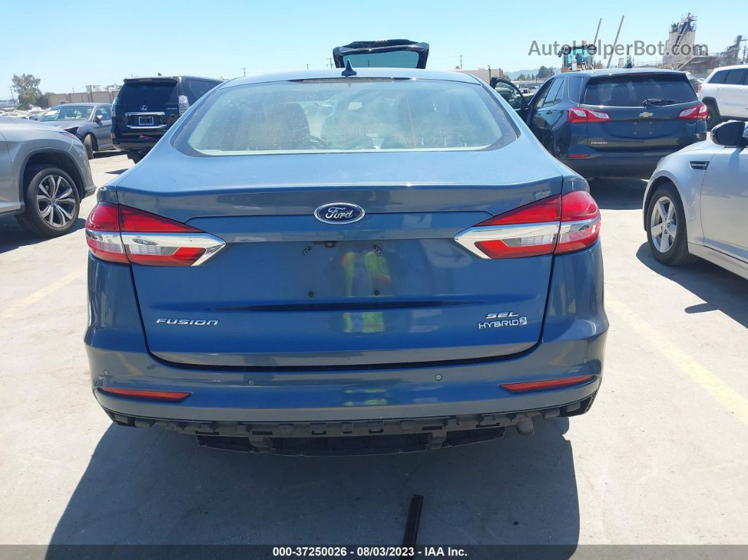 2019 Ford Fusion Hybrid Sel Light Blue vin: 3FA6P0MU3KR200365