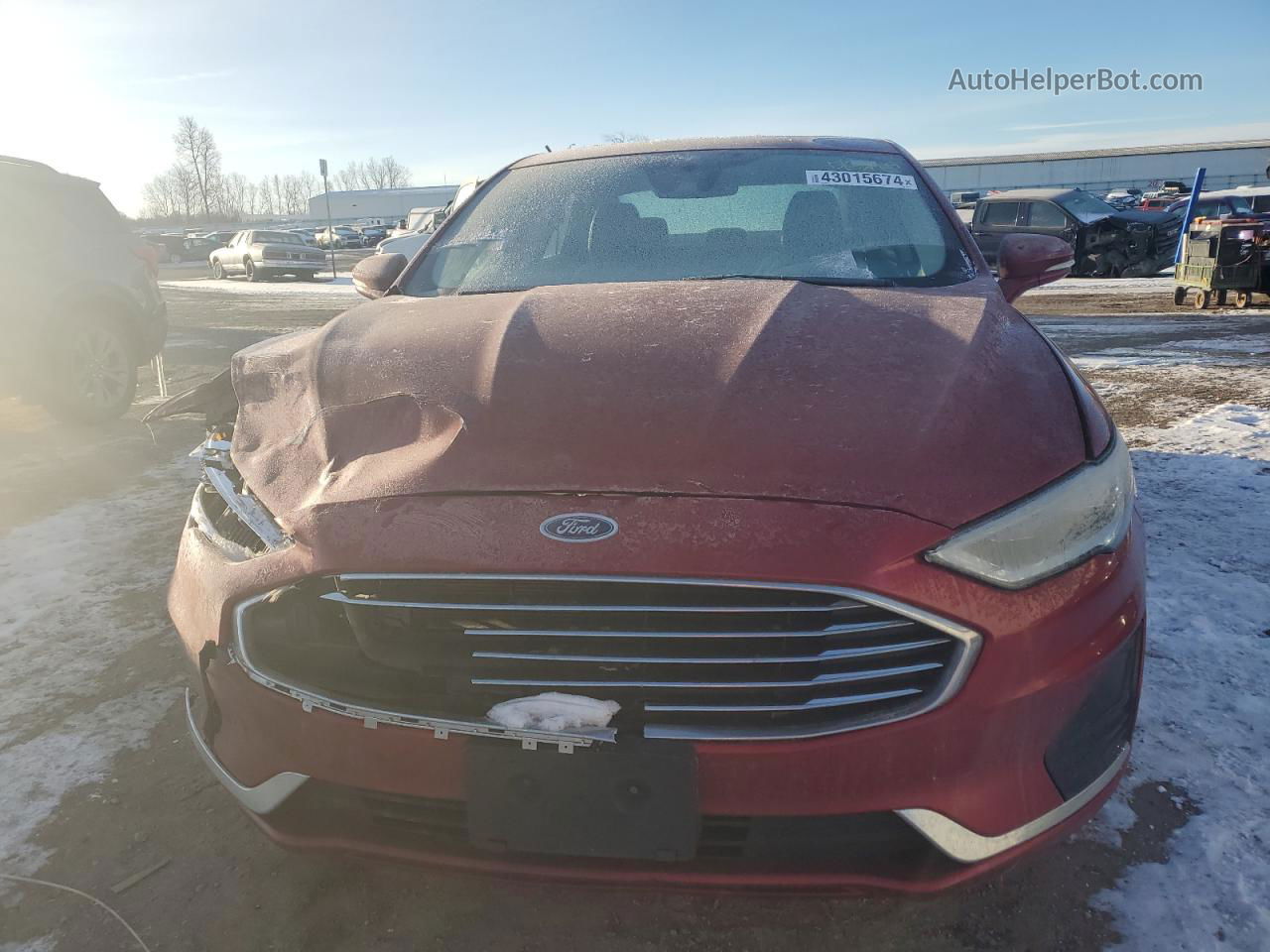 2019 Ford Fusion Sel Burgundy vin: 3FA6P0MU3KR262431