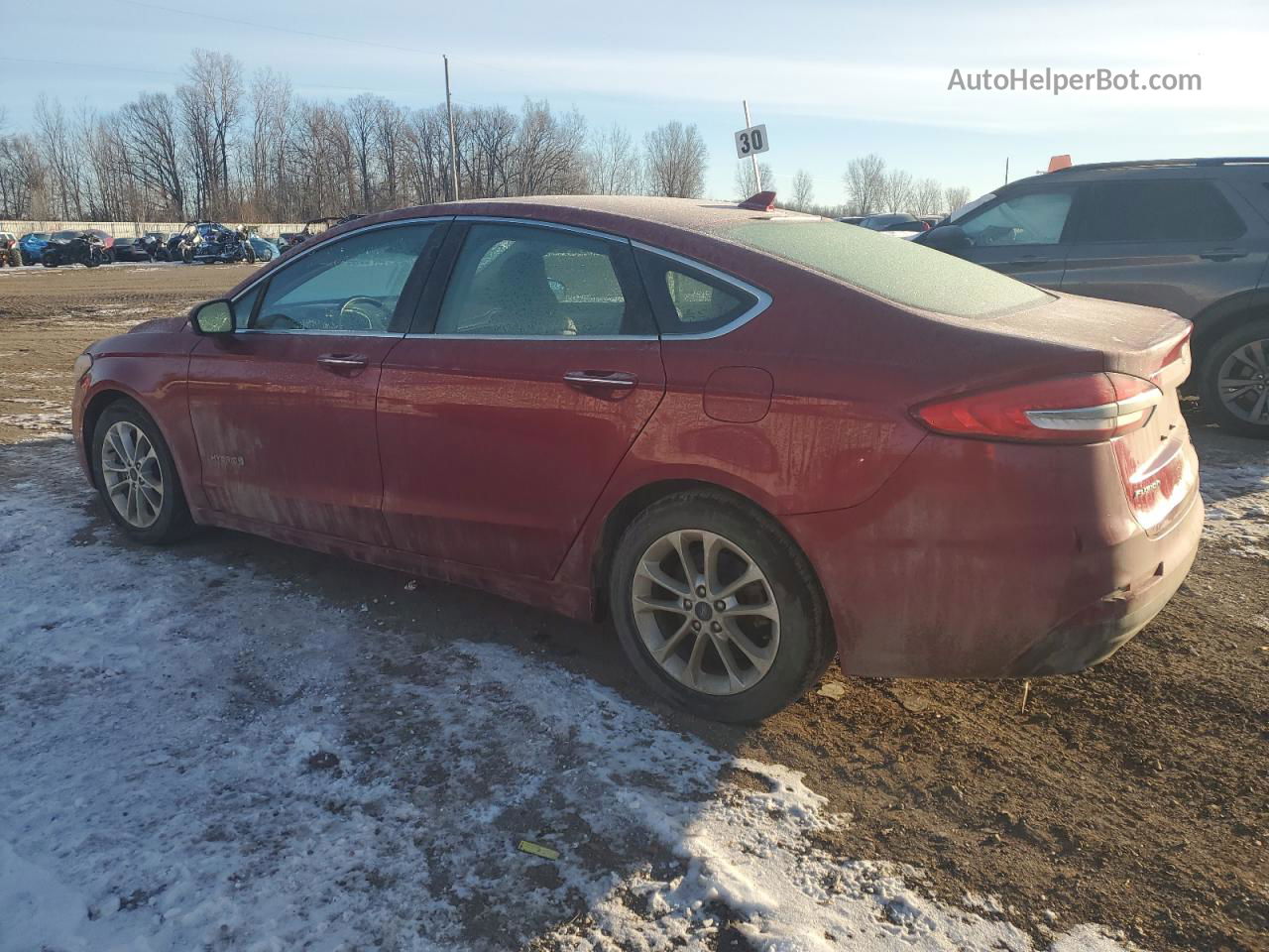 2019 Ford Fusion Sel Burgundy vin: 3FA6P0MU3KR262431