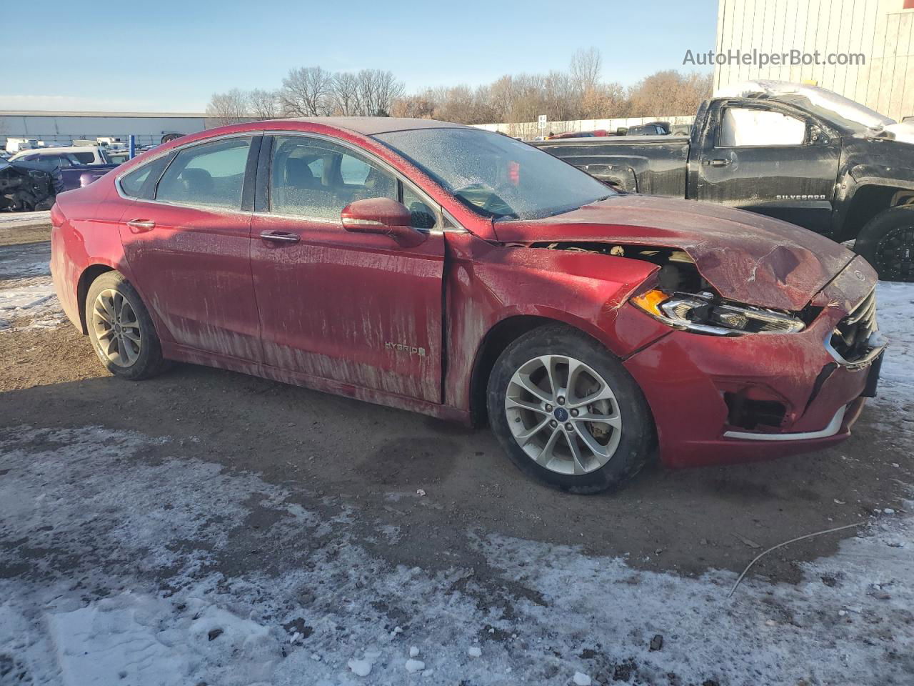 2019 Ford Fusion Sel Бордовый vin: 3FA6P0MU3KR262431