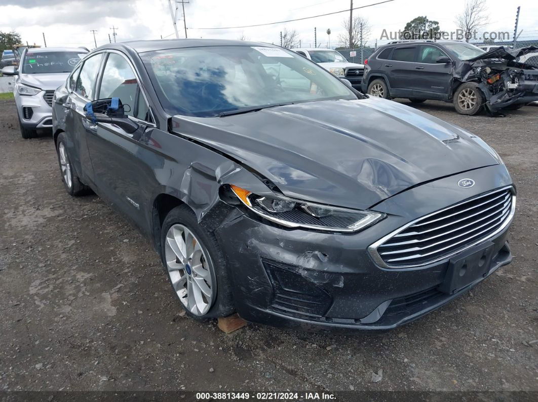 2019 Ford Fusion Hybrid Sel Gray vin: 3FA6P0MU5KR201792