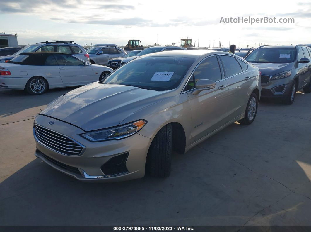 2019 Ford Fusion Hybrid Sel Beige vin: 3FA6P0MU6KR273276