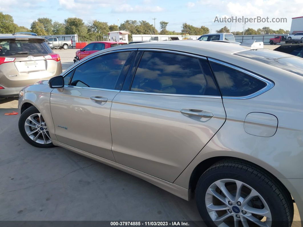 2019 Ford Fusion Hybrid Sel Beige vin: 3FA6P0MU6KR273276