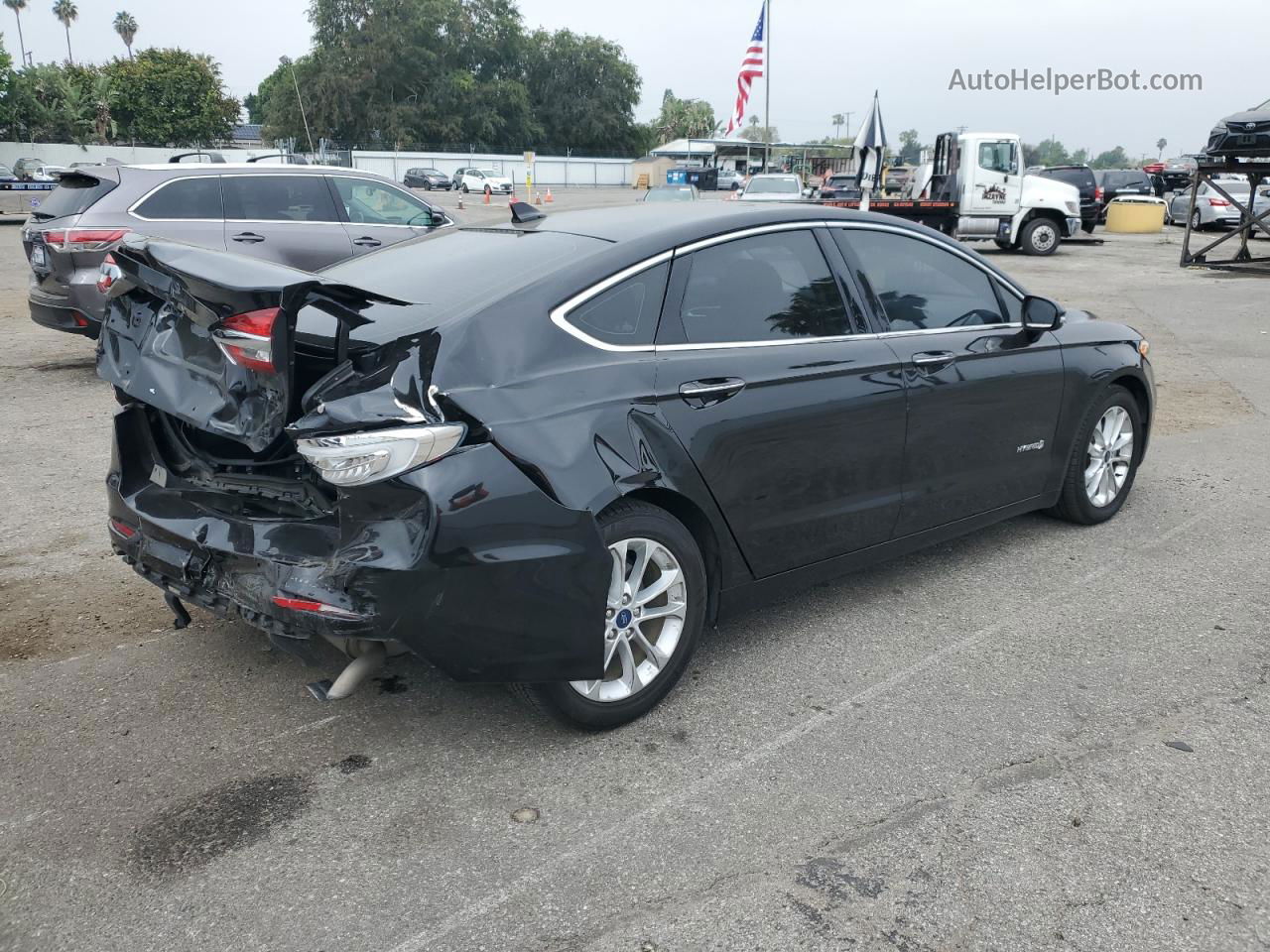 2019 Ford Fusion Sel Black vin: 3FA6P0MU7KR201065