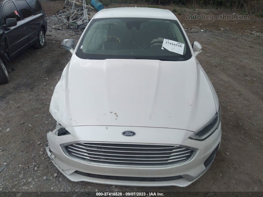 2019 Ford Fusion Hybrid Sel White vin: 3FA6P0MU8KR147582