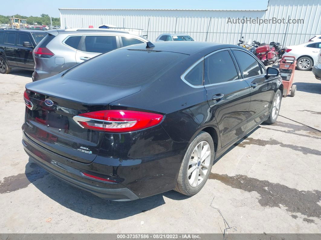 2019 Ford Fusion Hybrid Sel Black vin: 3FA6P0MU9KR138860