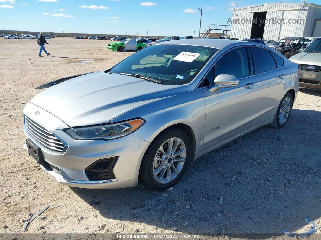 2019 Ford Fusion Hybrid Sel Серебряный vin: 3FA6P0MU9KR182986