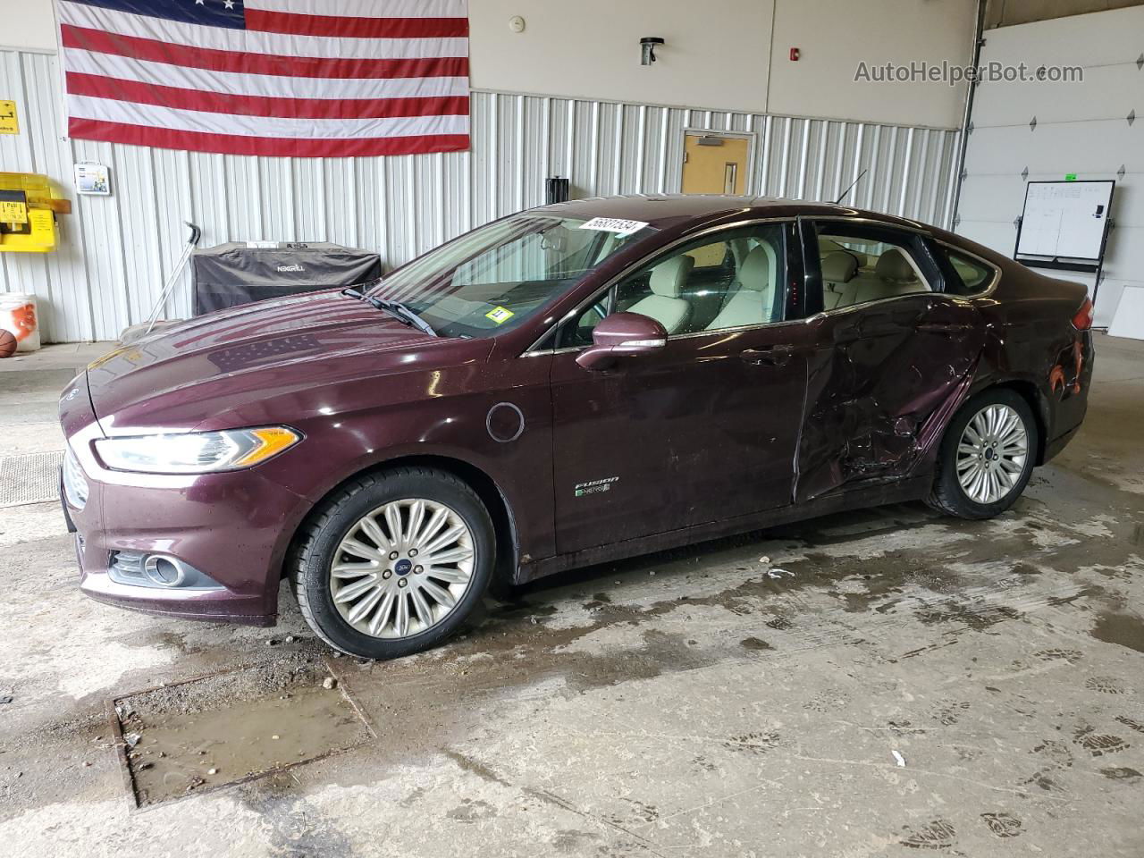 2013 Ford Fusion Se Phev Maroon vin: 3FA6P0PU2DR308278