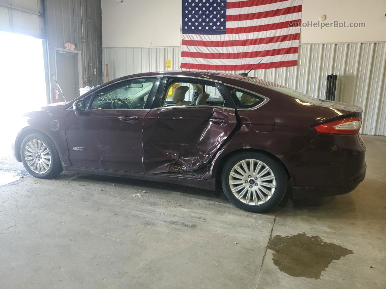 2013 Ford Fusion Se Phev Maroon vin: 3FA6P0PU2DR308278