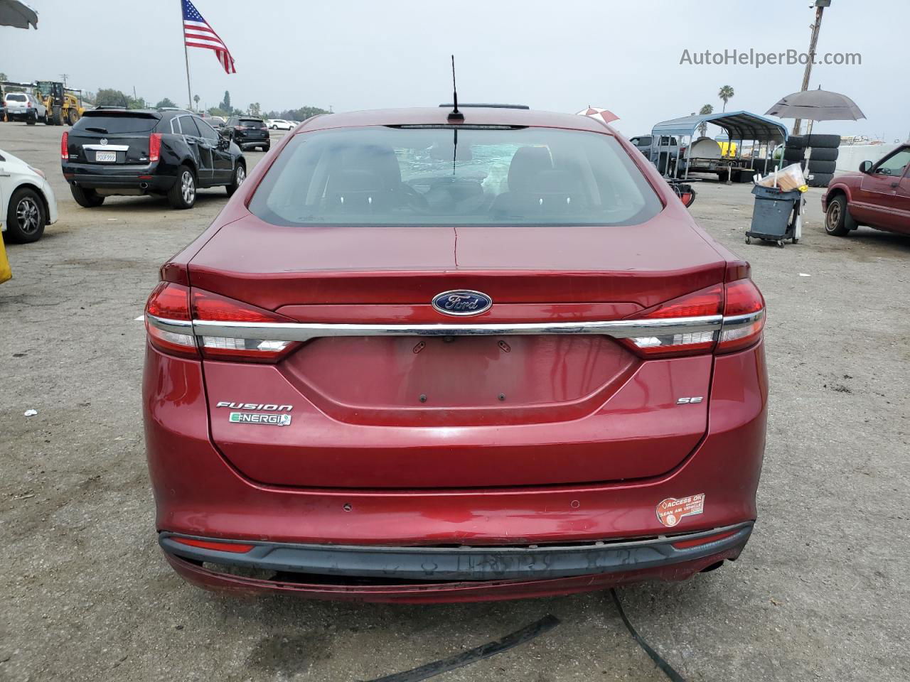 2018 Ford Fusion Se Phev Red vin: 3FA6P0PU4JR154474