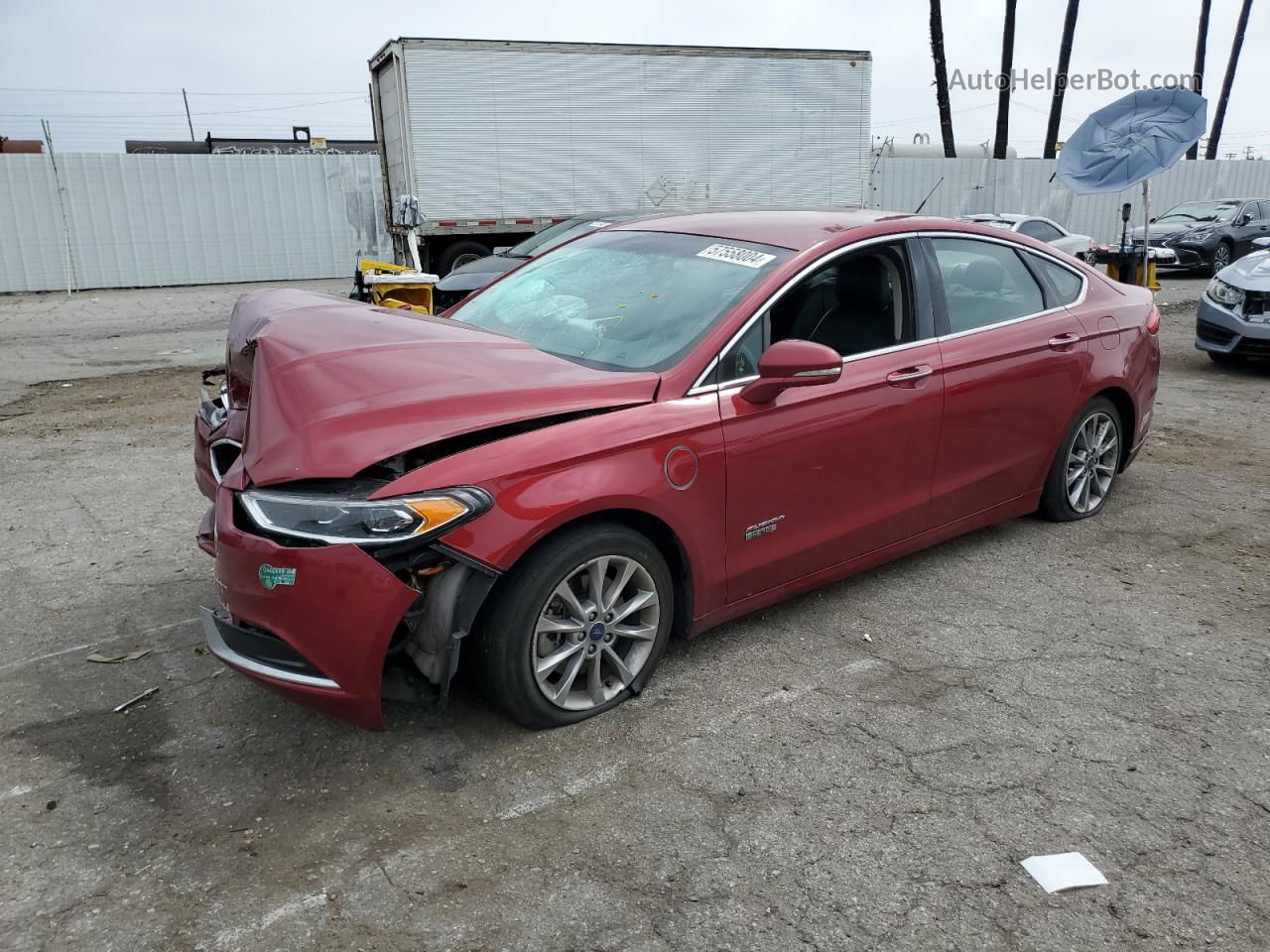 2018 Ford Fusion Se Phev Red vin: 3FA6P0PU4JR154474