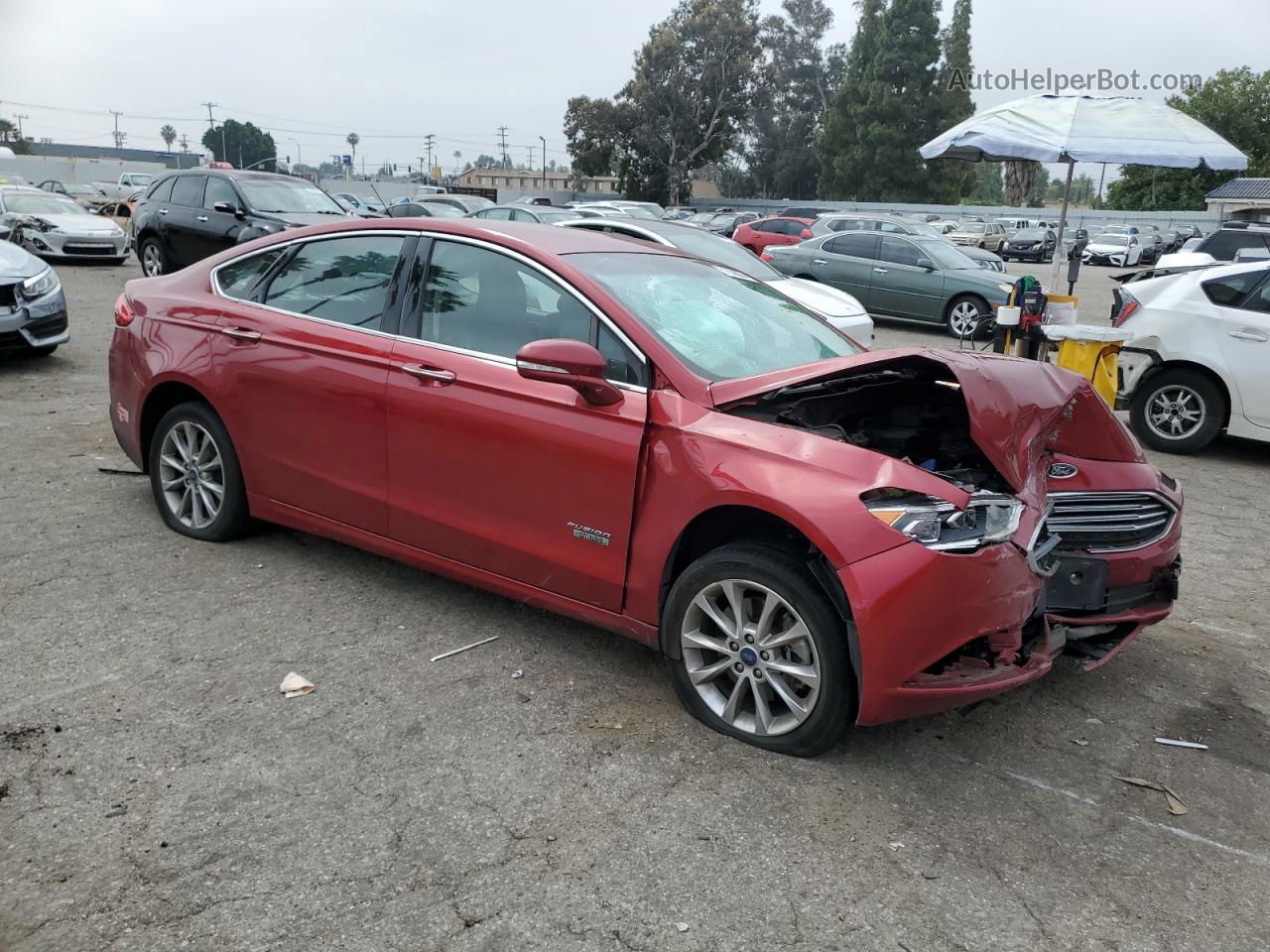 2018 Ford Fusion Se Phev Red vin: 3FA6P0PU4JR154474