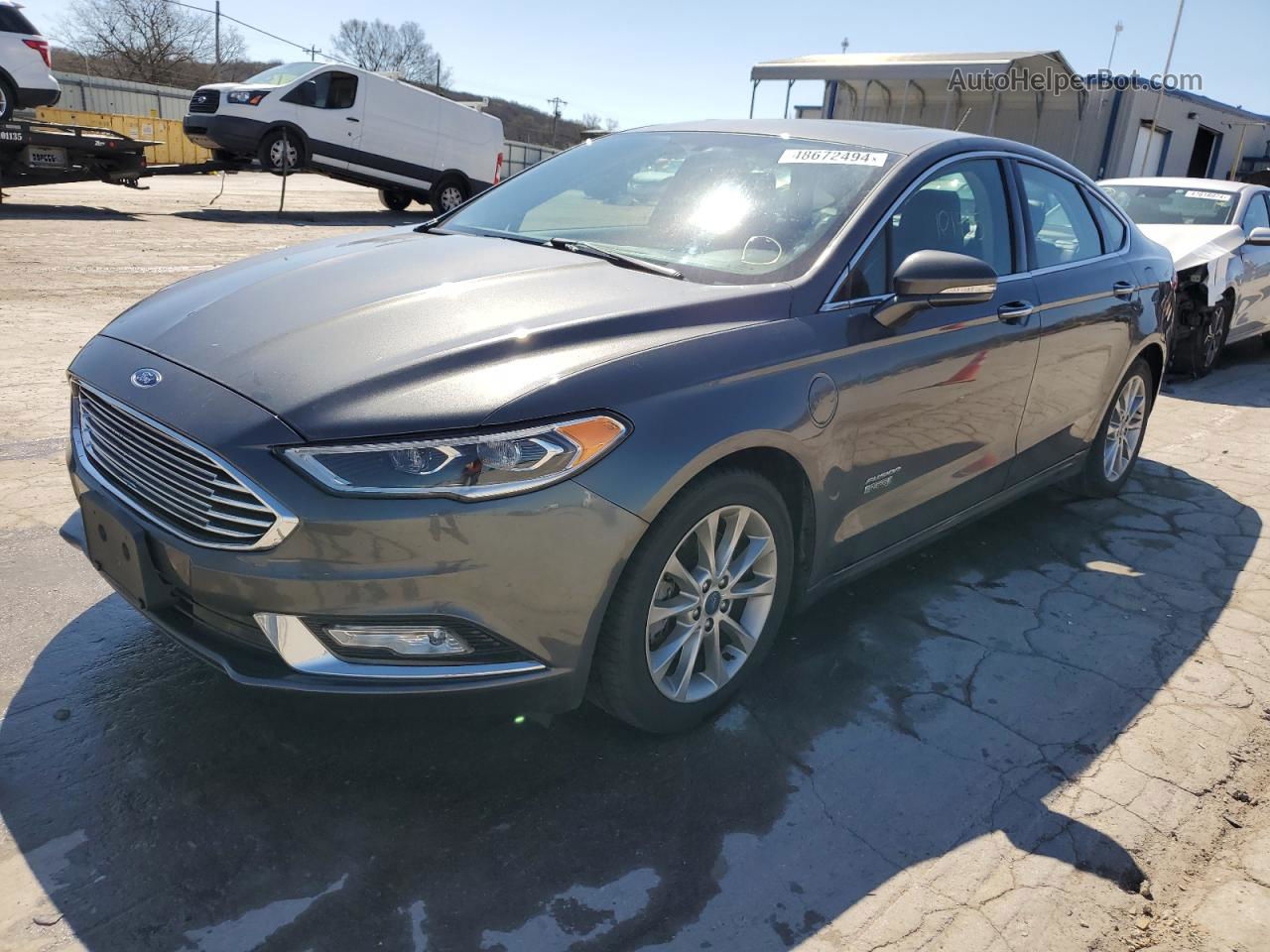 2017 Ford Fusion Se Phev Серый vin: 3FA6P0PU6HR275517