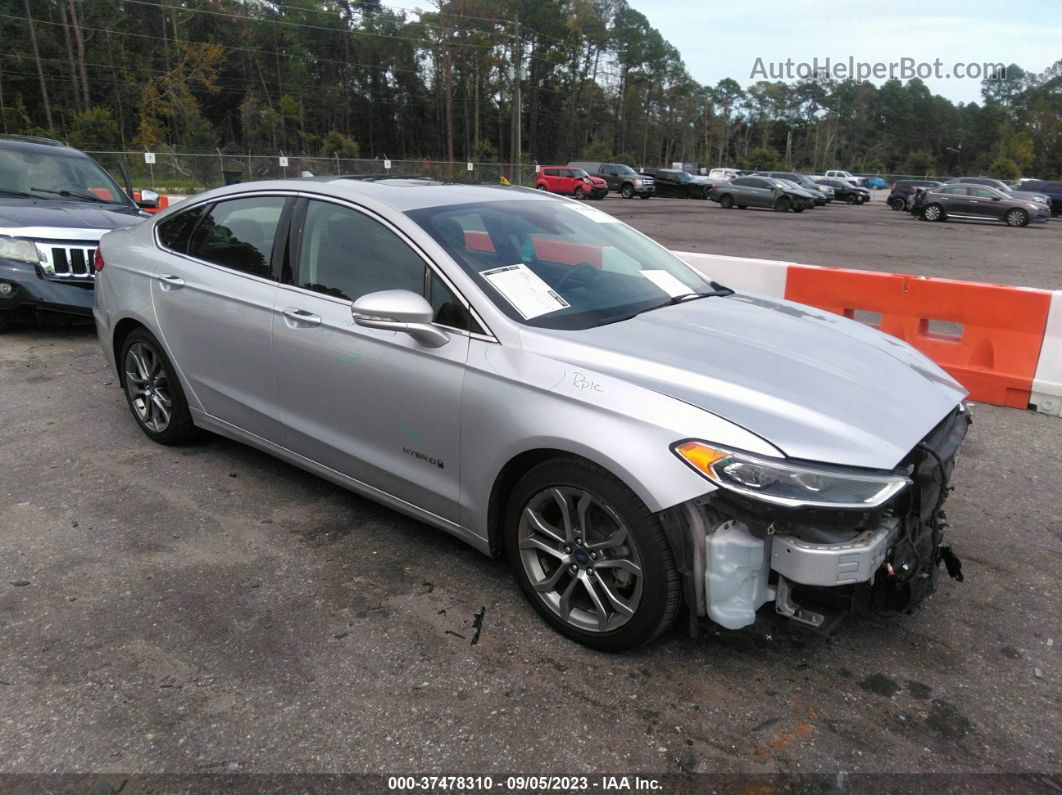 2019 Ford Fusion Hybrid Titanium Silver vin: 3FA6P0RU0KR105433