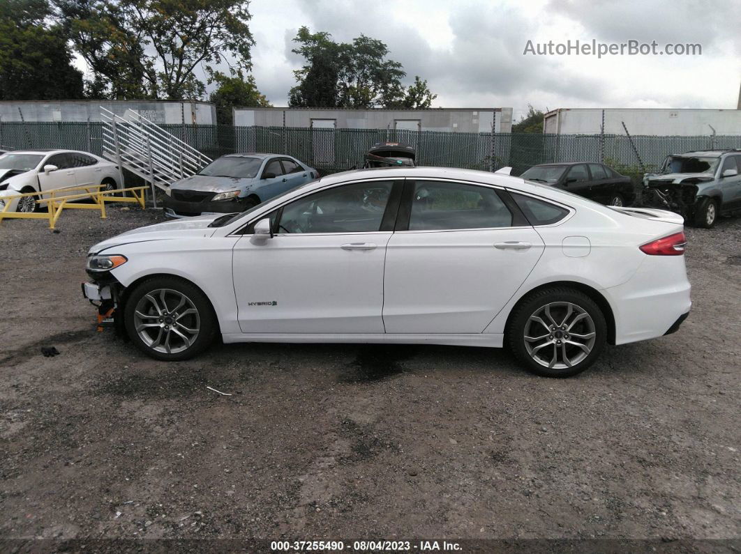 2019 Ford Fusion Hybrid Titanium White vin: 3FA6P0RU0KR105447