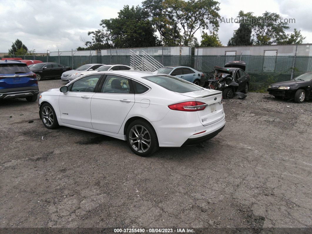 2019 Ford Fusion Hybrid Titanium White vin: 3FA6P0RU0KR105447