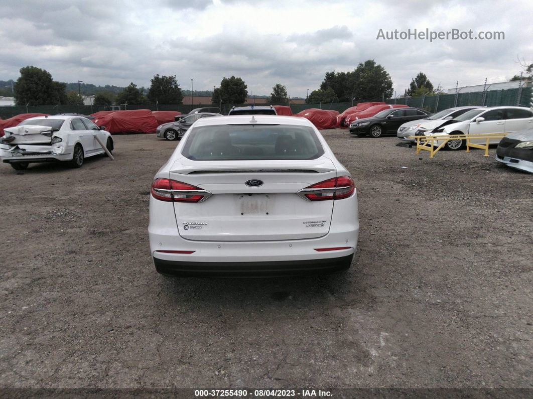 2019 Ford Fusion Hybrid Titanium White vin: 3FA6P0RU0KR105447