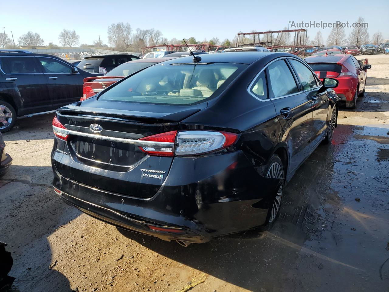 2018 Ford Fusion Titanium/platinum Hev Black vin: 3FA6P0RU1JR152338