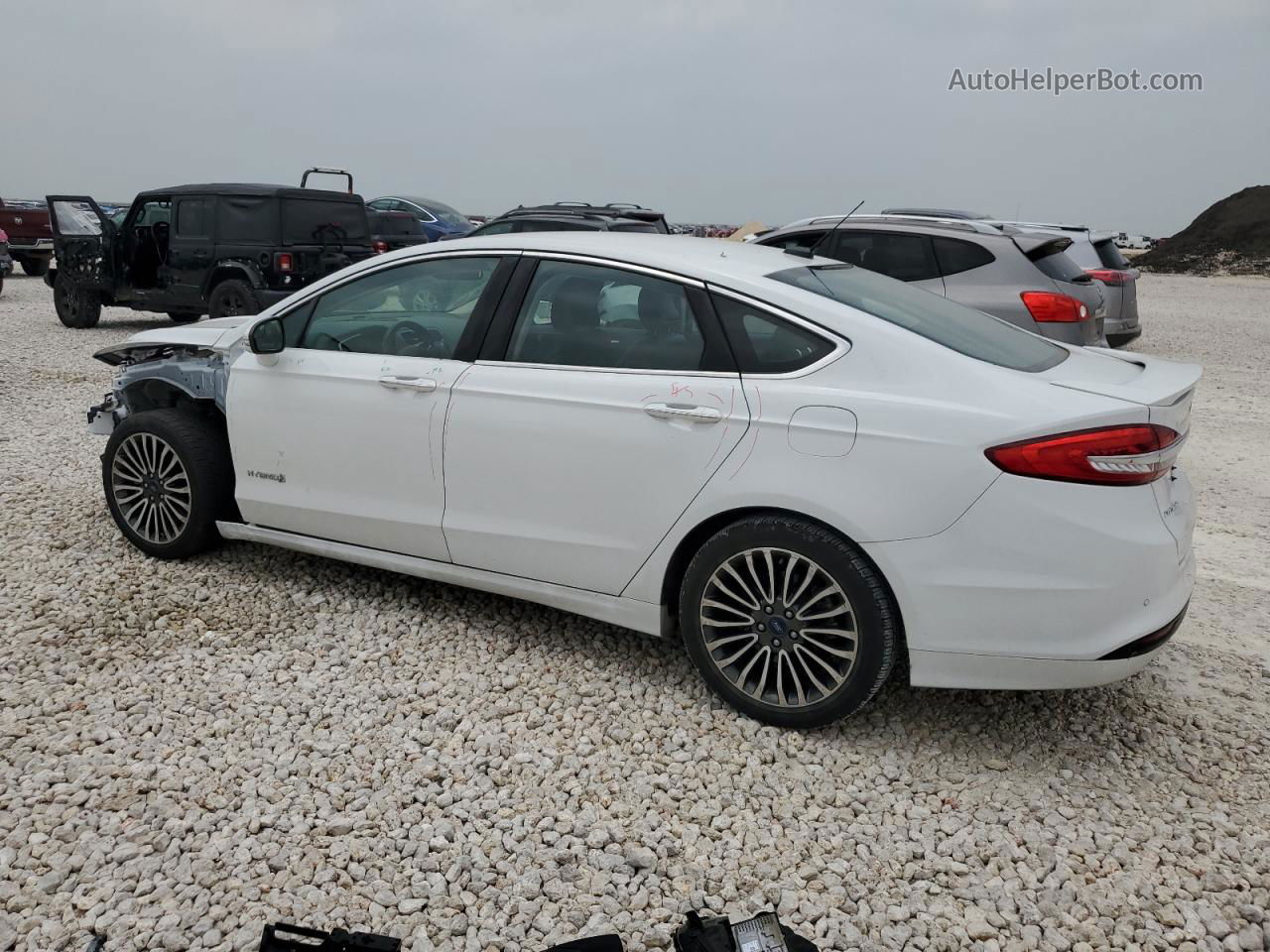 2018 Ford Fusion Titanium/platinum Hev White vin: 3FA6P0RU2JR177622