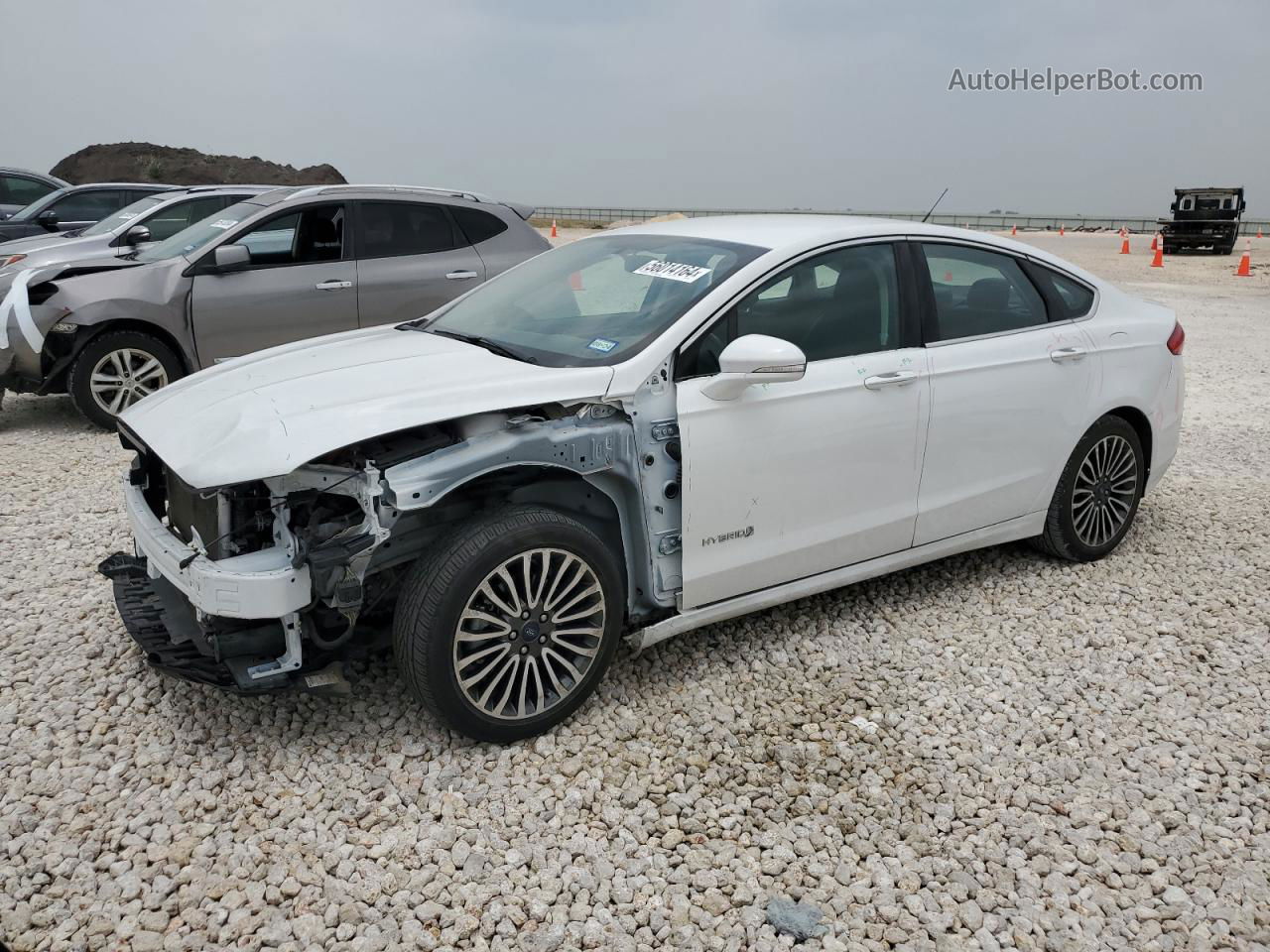 2018 Ford Fusion Titanium/platinum Hev White vin: 3FA6P0RU2JR177622