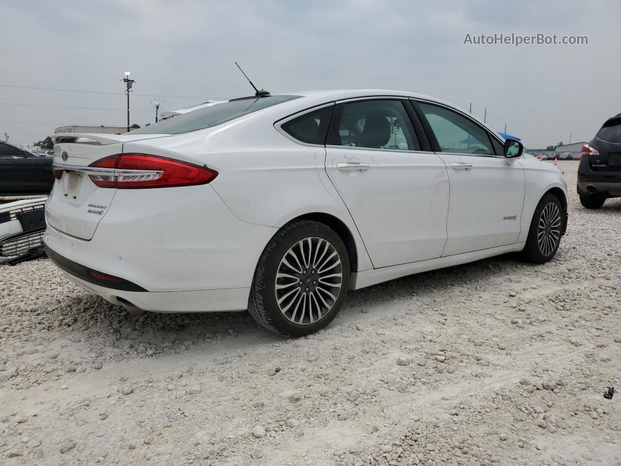 2018 Ford Fusion Titanium/platinum Hev White vin: 3FA6P0RU2JR177622