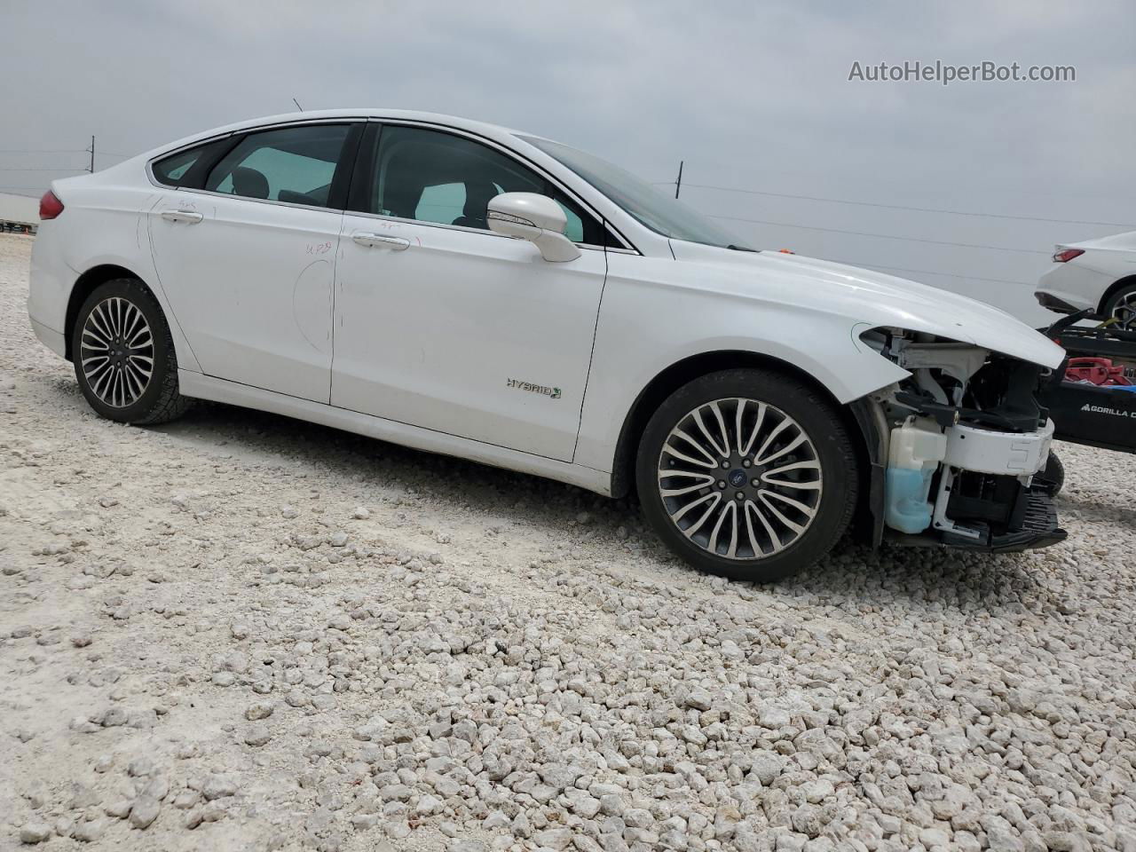 2018 Ford Fusion Titanium/platinum Hev White vin: 3FA6P0RU2JR177622