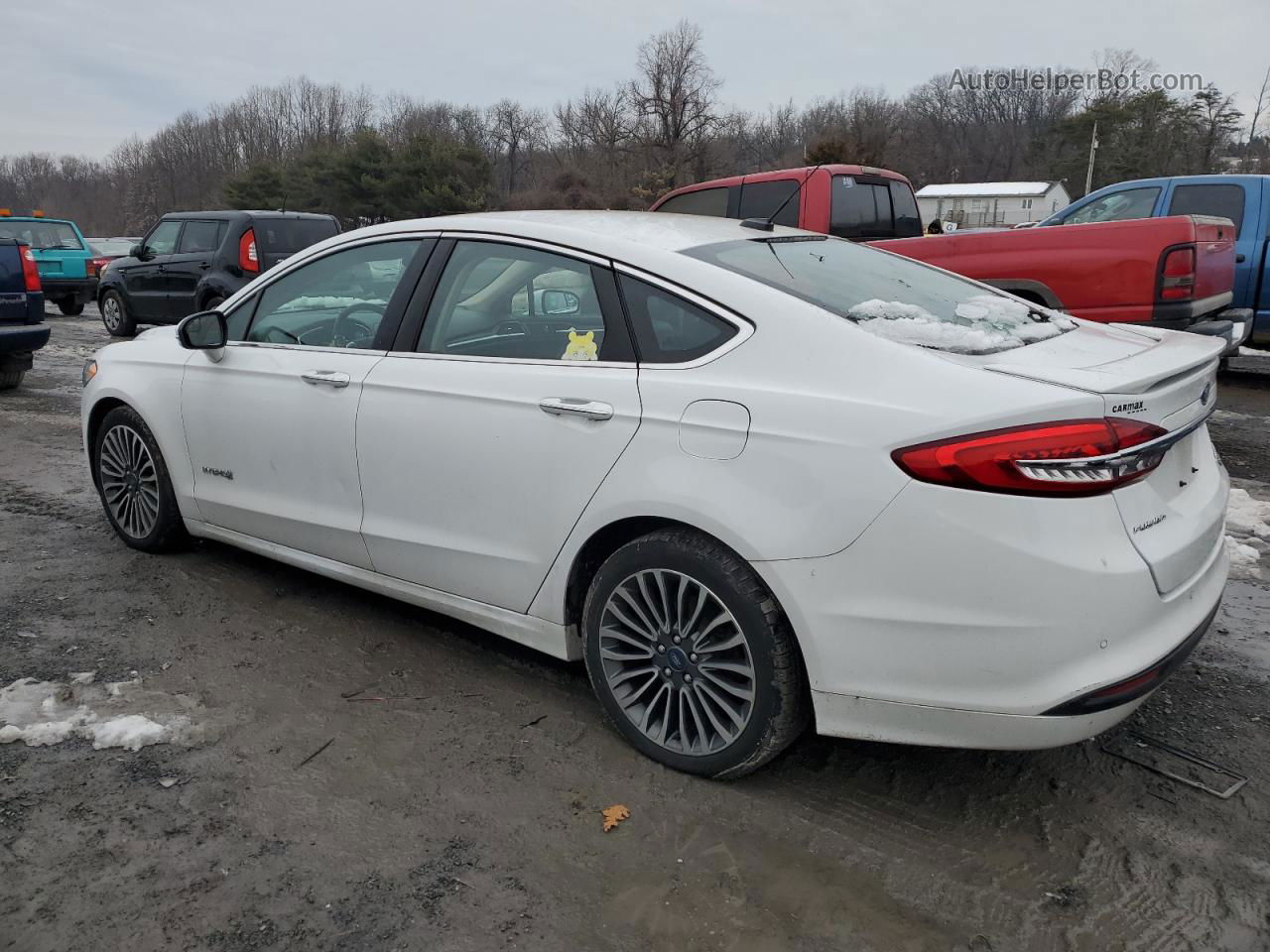 2018 Ford Fusion Titanium/platinum Hev White vin: 3FA6P0RU3JR151000