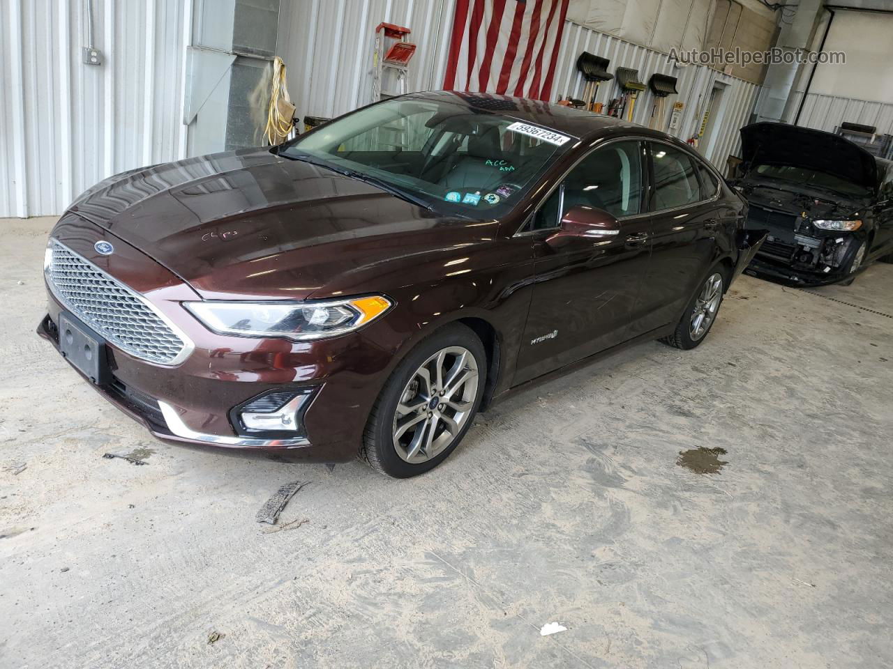 2019 Ford Fusion Titanium Maroon vin: 3FA6P0RU4KR191300