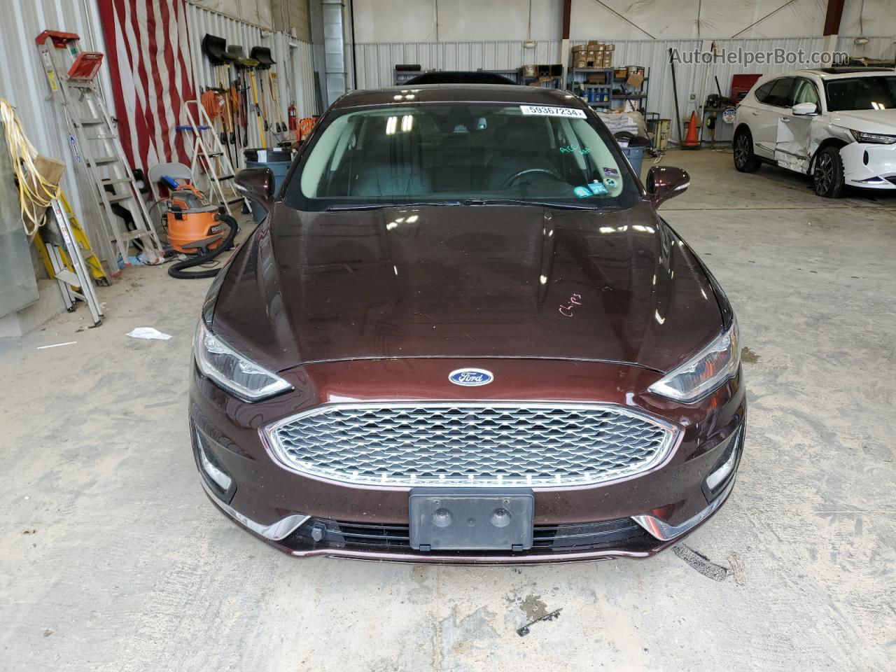 2019 Ford Fusion Titanium Maroon vin: 3FA6P0RU4KR191300