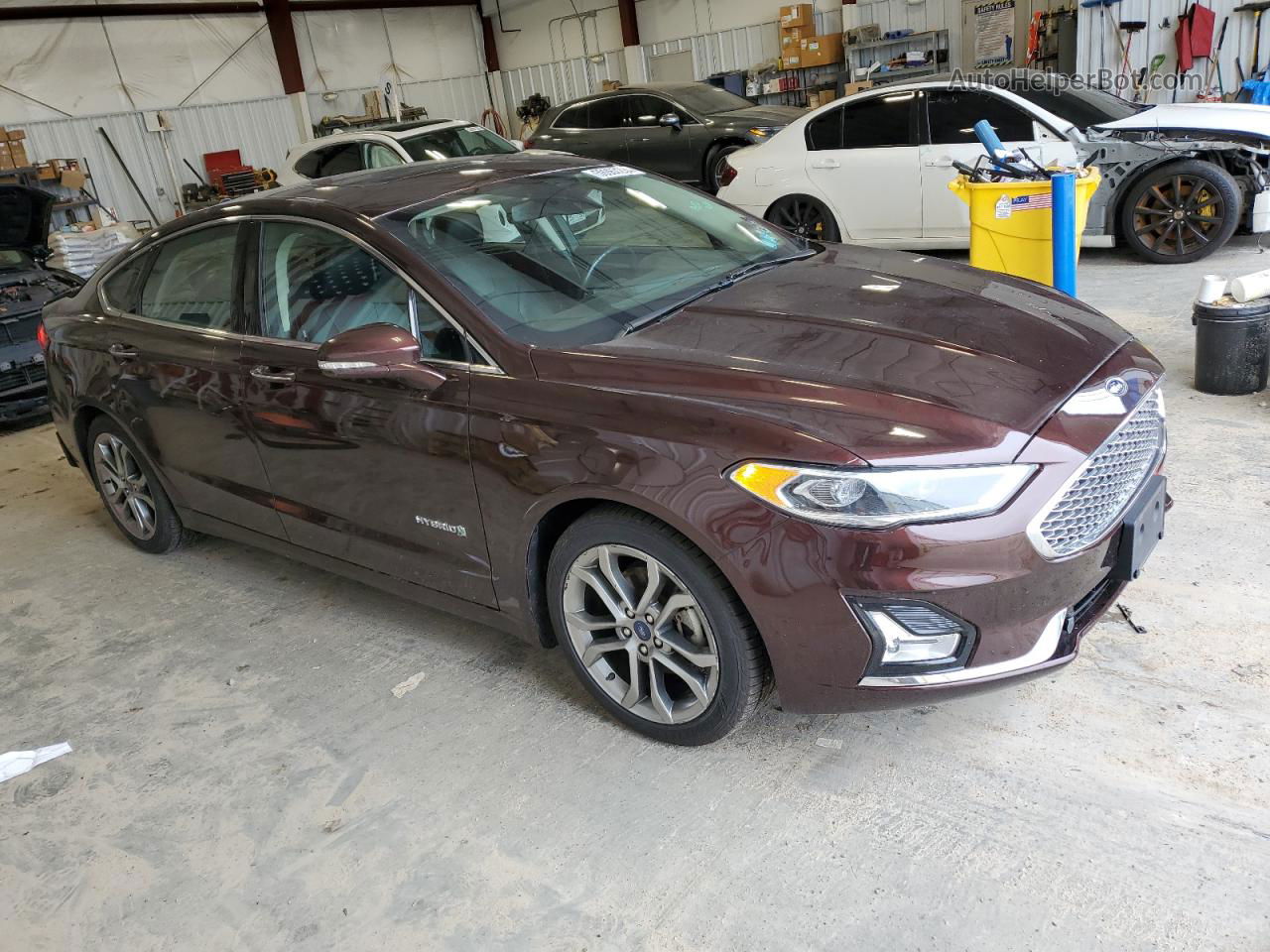 2019 Ford Fusion Titanium Maroon vin: 3FA6P0RU4KR191300