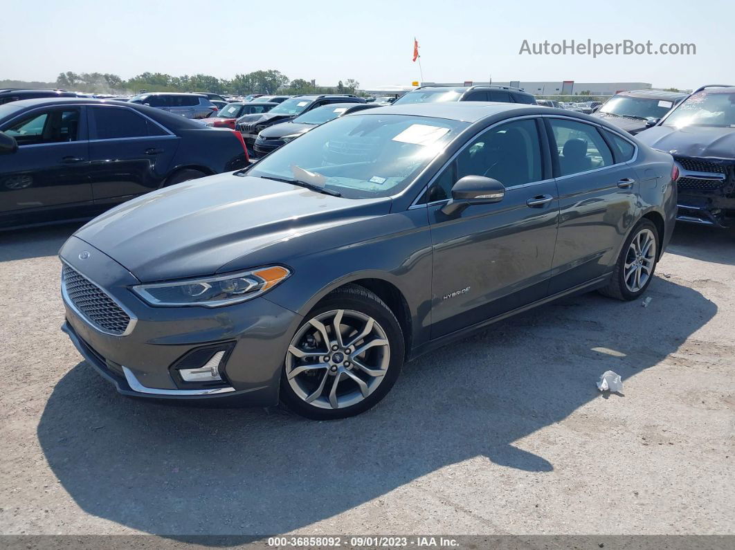 2019 Ford Fusion Hybrid Titanium Серый vin: 3FA6P0RU5KR117738